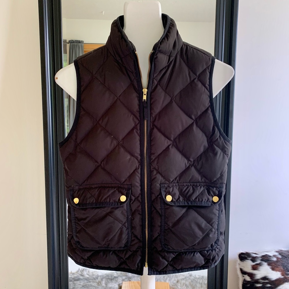 J Crew Black Down Vest
